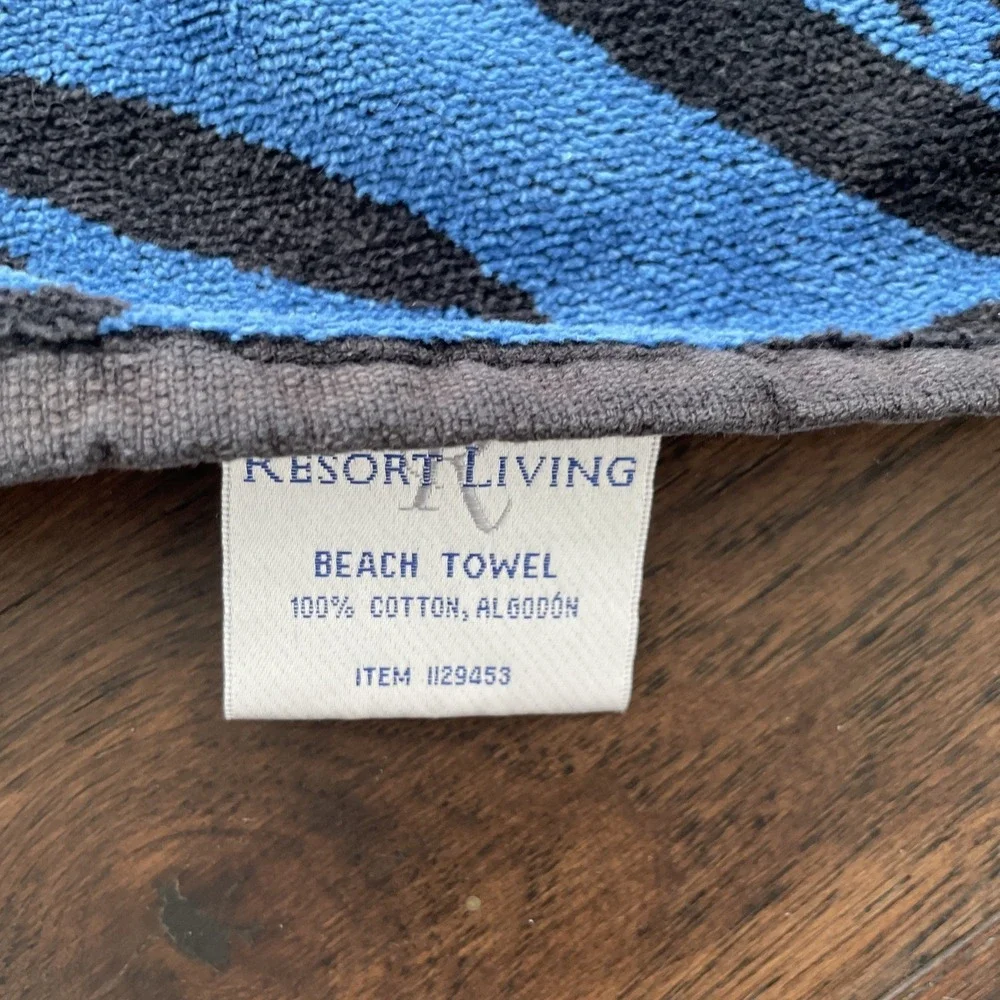 Resort Living Beach Towel Cotton Heavyweight 36X68 Pink Blue Black